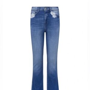 L'AGENCE Harmon Bleach Detail Bitten Fray Hem Slim Straight Size 28